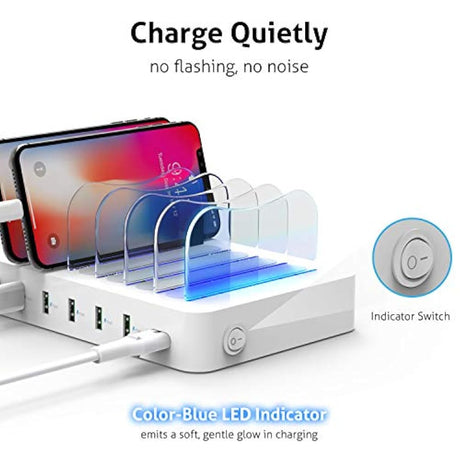 Organizador de estación de carga USB de 6 puertos p