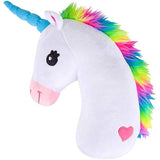 Almohada mágica de felpa con cabeza de unicornio