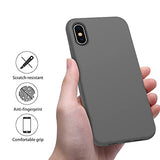 OTOFLY Funda de goma de gel de silicona líquida a prueba de golpes para iPhone Xs/iPhone X, antiarañazos y huellas dactilares, compatible con iPhone X/iPhone Xs de 5.8 pulgadas (2018), gris espacial