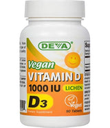 Deva Vitamina vegana D3 – 1000 UI [fuente de líquido] 90 pastillas