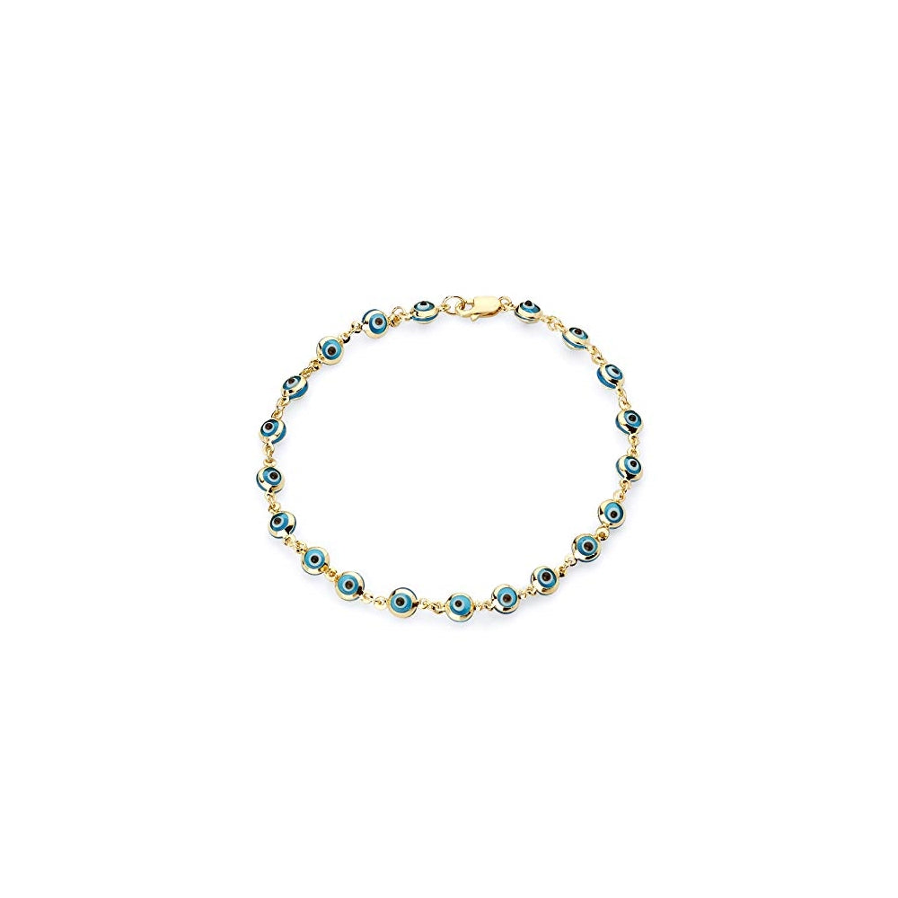 Pulseras de oro amarillo real de 14 quilates