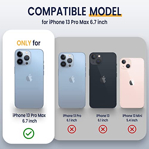 Funda para iPhone 13 Pro Max con soporte para cámara deslizante y soporte de grado militar resistente con soporte magnético para iPhone 13 Pro Max 6.7