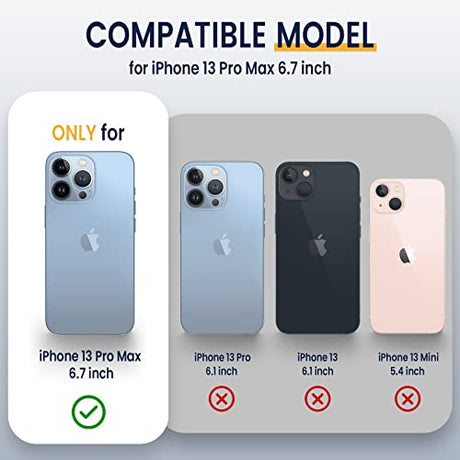 Funda para iPhone 13 Pro Max con soporte para cámara deslizante y soporte de grado militar resistente con soporte magnético para iPhone 13 Pro Max 6.7