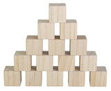 Juego de 15 grandes cubos de madera natural 2 pulgadas