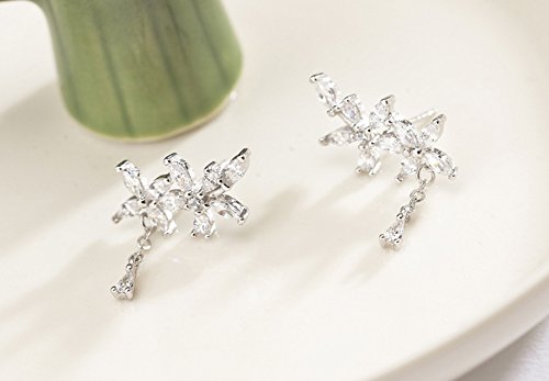 aretes de plata esterlina 925 con diseño de hojas