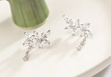 aretes de plata esterlina 925 con diseño de hojas