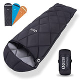 QEZER Saco de dormir de plumón para adultos de 27-55℉ 600 grados de potencia de llenado para clima frío, saco de dormir ultraligero con saco de compresión para mochileros, camping, senderismo