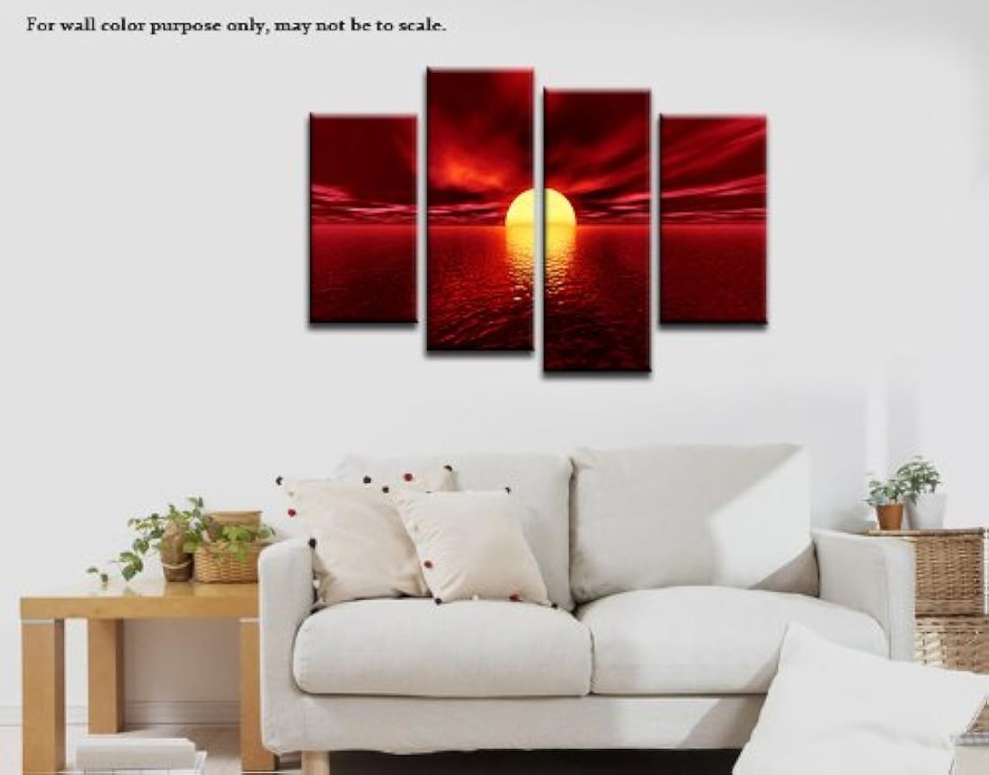 Mar Rojo Sol moderna 4 Piece  wieco Art –