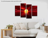 Mar Rojo Sol moderna 4 Piece  wieco Art –