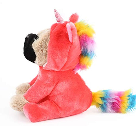 peluche con disfraz de unicornio rosa caliente 12.0 in