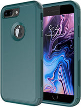 Diverbox Funda para iPhone 8 Plus, iPhone 7 Plus [a prueba de golpes] [a prueba de gotas] [a prueba de polvo], funda de protección resistente para Apple iPhone 8 Plus y 7 Plus (verde oscuro)