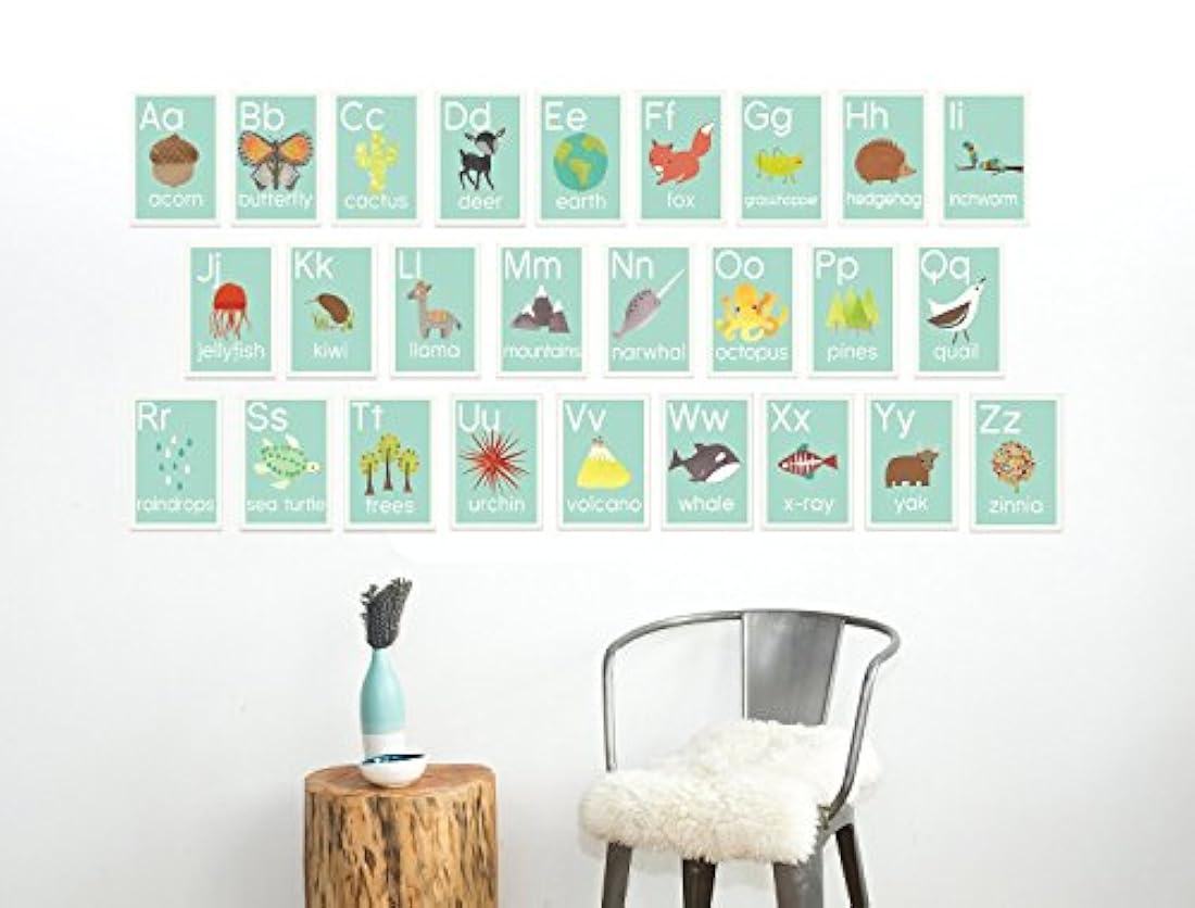 Tarjetas de pared de alfabeto inglés 5 x 7 con tema