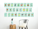 Tarjetas de pared de alfabeto inglés 5 x 7 con tema