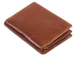 Billetera delgada de cuero auténtico con bolsillo frontal