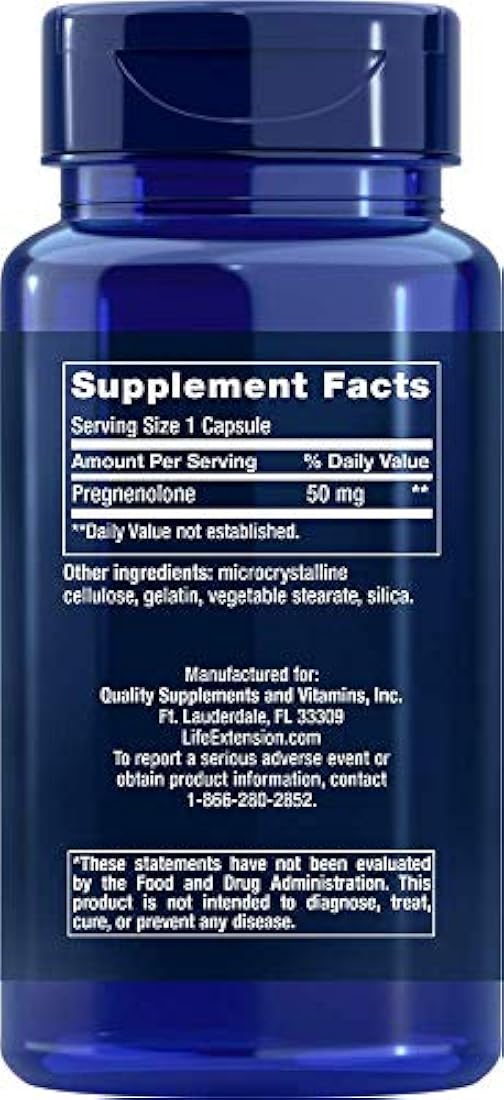 Pregnenolone 50 Mg, 100 cápsulas
