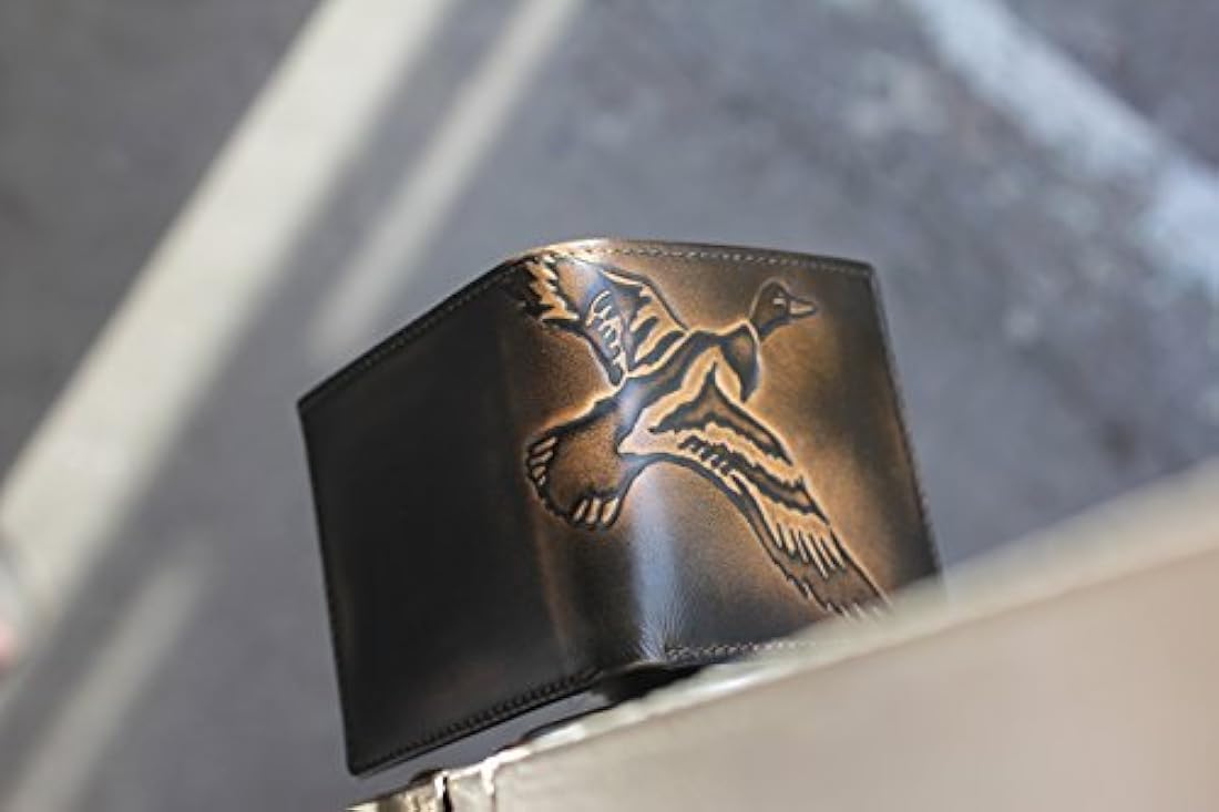 Cartera de piel para hombre con diseño de pato