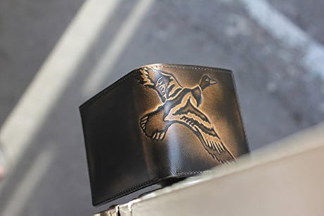 Cartera de piel para hombre con diseño de pato