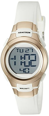 Reloj cronógrafo digital con correa de resina blanca