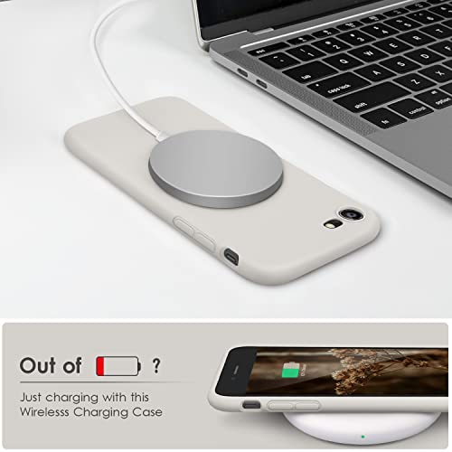 DTTOCASE - Funda para iPhone SE 2022/2020, iPhone 8, iPhone 7, funda de silicona líquida para iPhone SE 8 7 de 4.7 pulgadas, funda protectora suave y sedosa colorida para niñas y mujeres, color gris roca