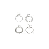 Pulseras Juego de 4 pulseras de cadena de plata para mujer