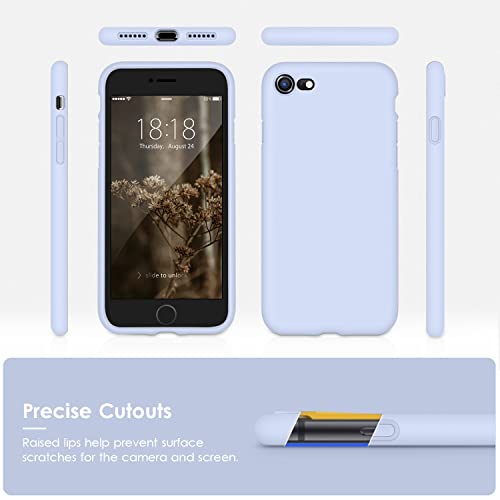 DTTOCASE - Funda para iPhone SE 2022/2020, iPhone 8, iPhone 7, funda de silicona líquida para iPhone SE 8 7 de 4.7 pulgadas, funda protectora colorida suave y sedosa para niñas y mujeres, azul claro