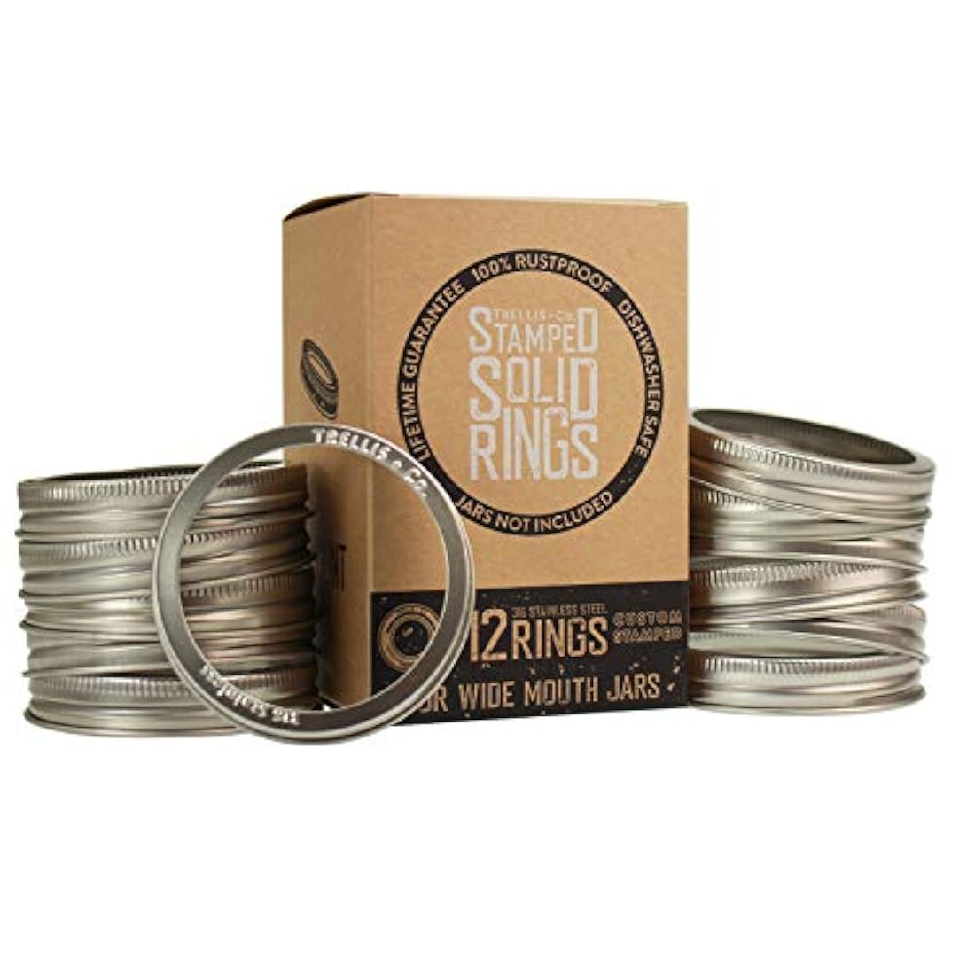 Anillos de acero inoxidable con diseño juego de 12
