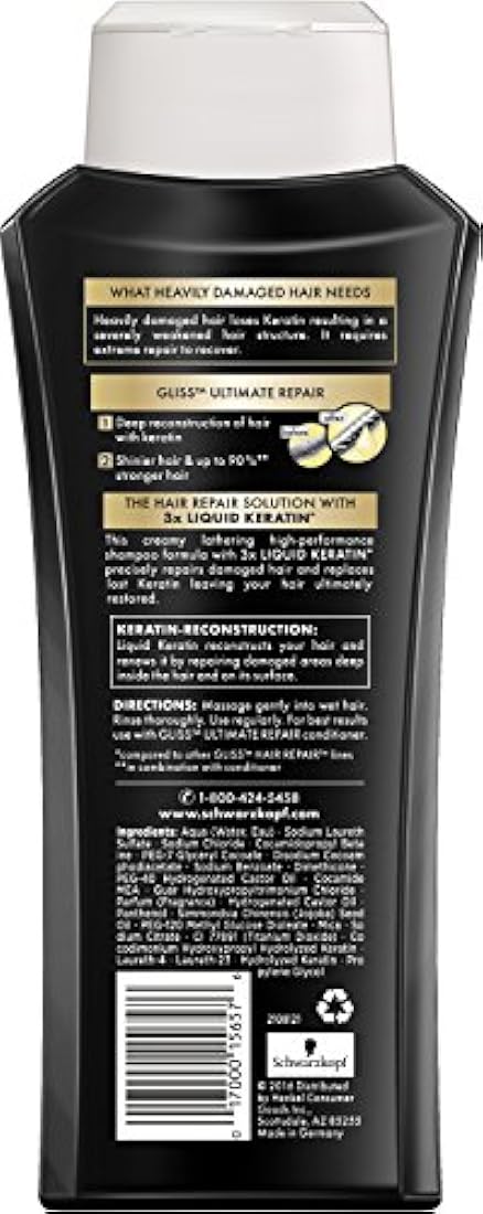 Champú de reparación de cabello GLISS, reparación definitiva