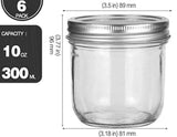 Tarros de masón de boca ancha de 10 oz