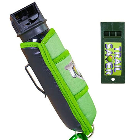 Spray de pimienta Trail Saver para senderismo, camping y frontersman – Resistencia de grado policial, repelente y disuasivo para perros y animales salvajes – Paquete de seguridad con brújula, luz LED, silbato de seguridad y mosquetón.