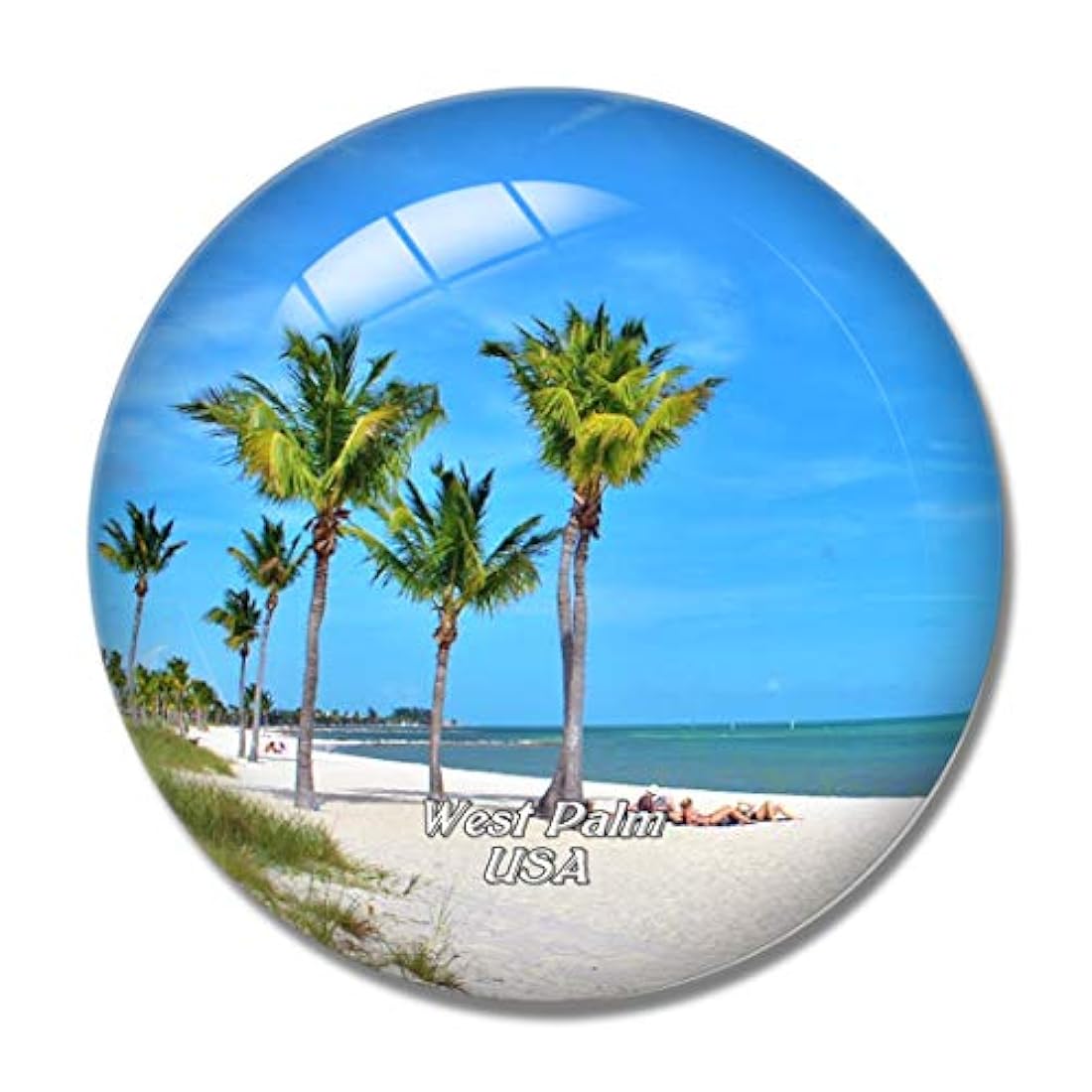 Imán para nevera con diseño de West Palm Beach en 3D