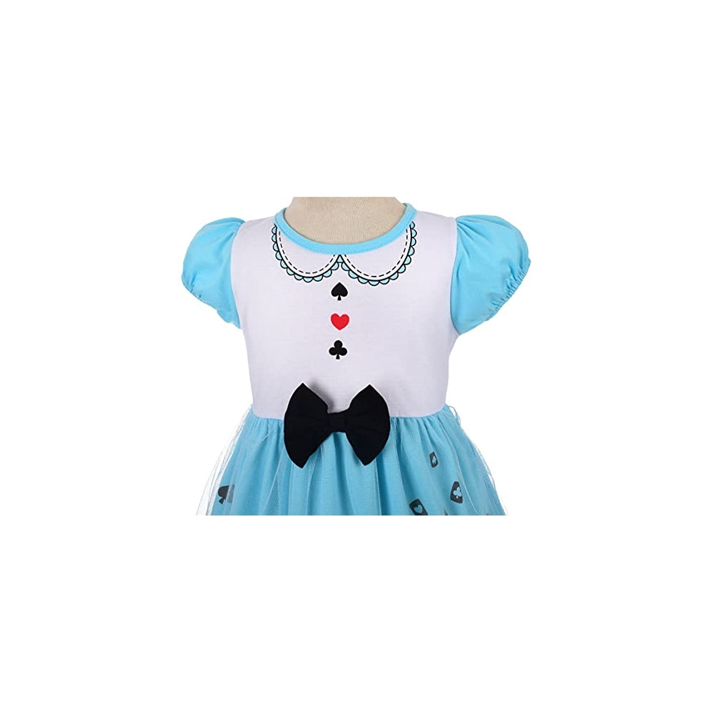 Vestido de princesa para niñas pequeñas azul claro 12-24 m
