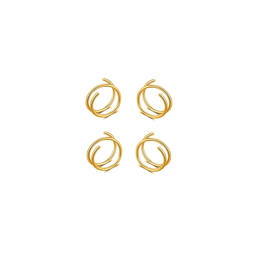 Aretes de aro dobles de espiral para mujeres