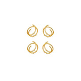 Aretes de aro dobles de espiral para mujeres