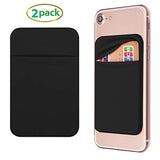 OBVIS Bolsillo para teléfono celular, tarjetero autoadhesivo con adhesivo 3M RFID, tarjetero para tarjeta de crédito ATM, para iPhone Android, 2 unidades, color negro
