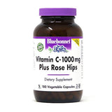 Bluebonnet Nutrition Vitamina C-1000 mg Plus cápsulas vegetales de caderas de rosa, para la salud inmune, para protección antioxidante, libre de soja, sin gluten, sin OMG, Kosher, sin lácteos, vegano, 180 unidades