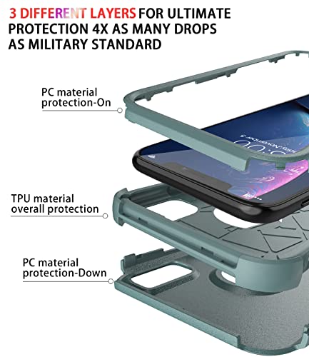 Diverbox Funda para iPhone Xr [a prueba de golpes] [a prueba de gotas] [a prueba de polvo], resistente funda de protección para Apple iPhone XR (verde pino)