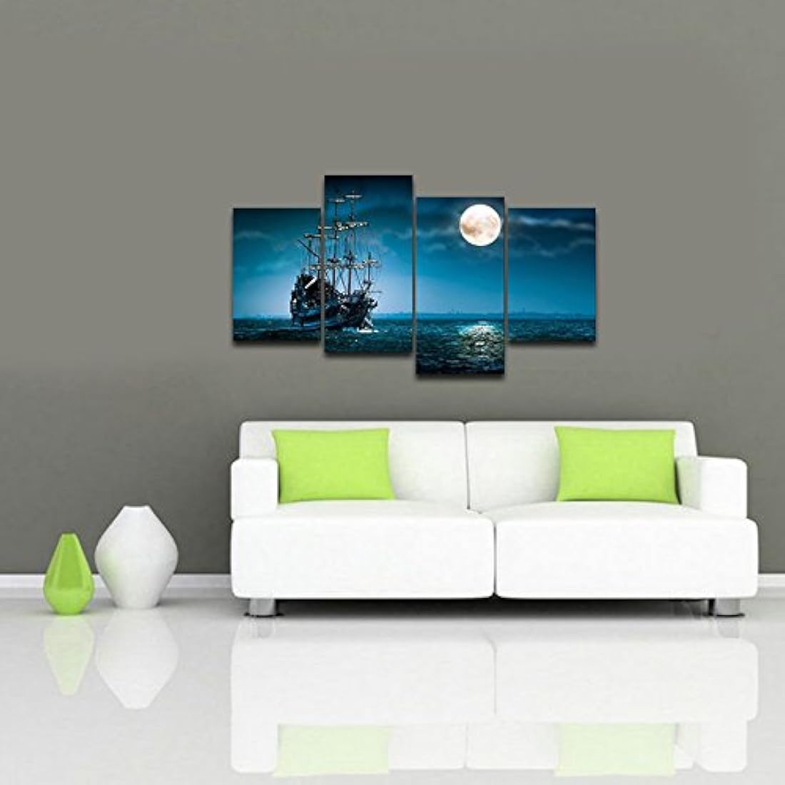 pyradecor 4-Panel moderna estirada y enmarcada de paisaje