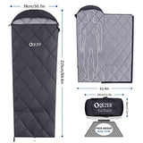 QEZER Saco de dormir de plumón para adultos de 27-55℉ 600 grados de potencia de llenado para clima frío, saco de dormir ultraligero con saco de compresión para mochileros, camping, senderismo
