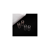 Aretes aro pequeños de plata con borla para mujeres