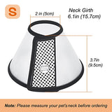 Vivifying Cono de gato, collar isabelino de plástico ligero con recuperación ajustable para gatos, mini perros, conejos y gatitos (negro)