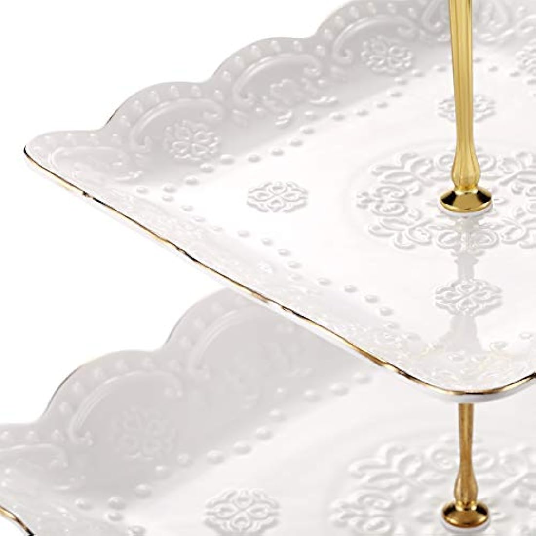 Bases para pasteles Soporte cuadrado de porcelana