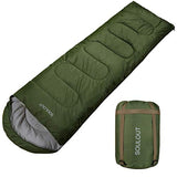 Saco de dormir para 4 estaciones, cálido y frío, ligero, portátil, impermeable,con bolsa de compresión para adultos y niños, para interior y exterior Para campamento, viajes de mochilero, senderismo