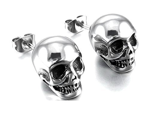 Pendientes de calavera de acero de titanio