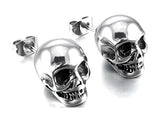 Pendientes de calavera de acero de titanio