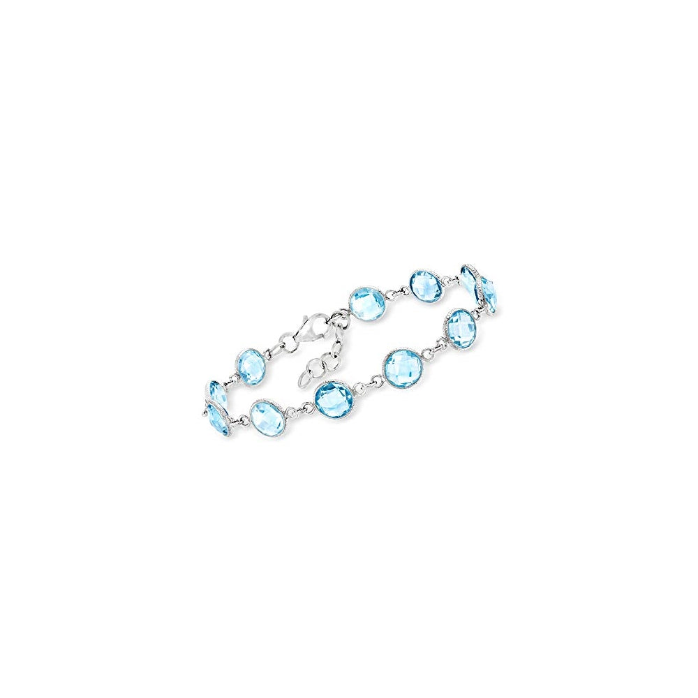 Pulseras de topacio azul cielo