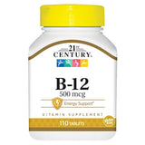 21st Century B-12 500 mcg Tabletas, 110 unidades (Paquete de 2)