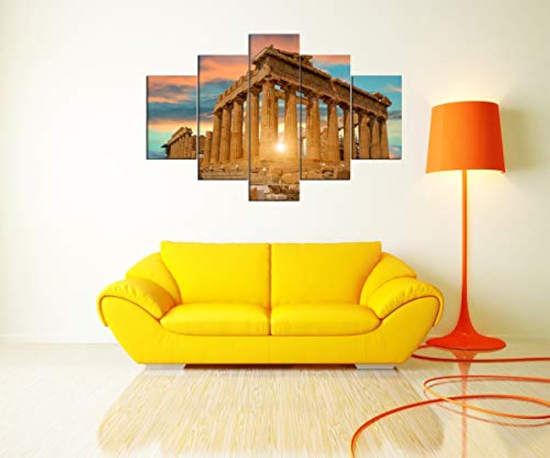 Yatsen cuadro decorativo lienzo Ciudad Pintura 5 piezas
