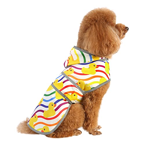 Chubasquero para perros con capucha y agujero para correa, abrigos reflectantes XS para perros, impermeable para perros pequeños
