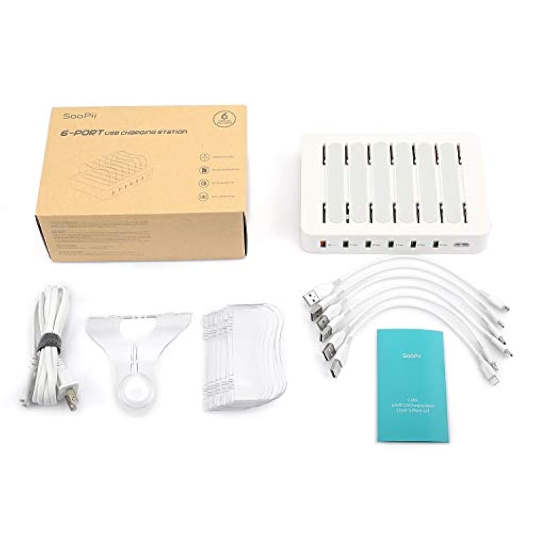 Organizador de estación de carga USB de 6 puertos p