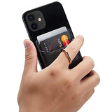 Tarjetero RFID para teléfono celular, tarjetero adhesivo de crédito para la parte posterior del teléfono para la mayoría de teléfonos inteligentes (gris)